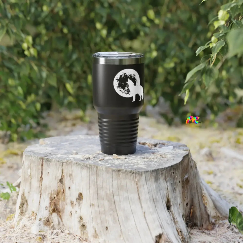 Wolf and Full Moon Ringneck Tumbler, 30oz