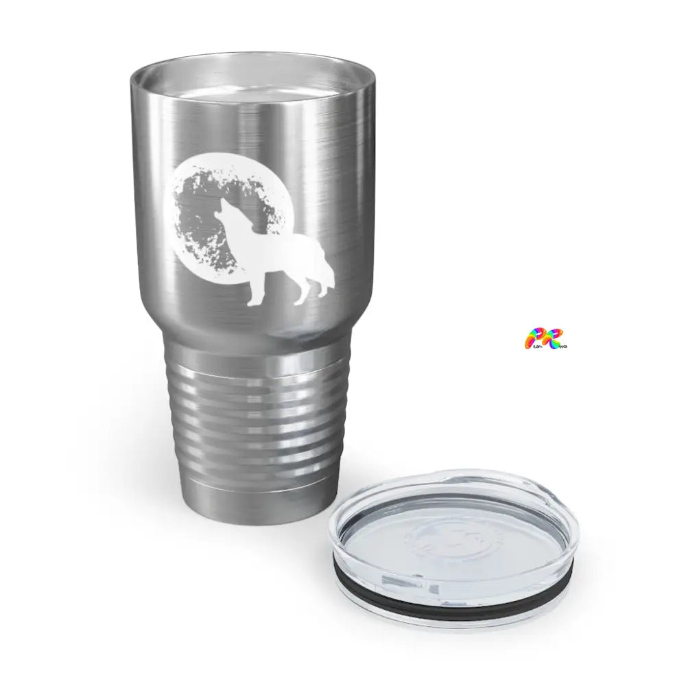 Wolf and Full Moon Ringneck Tumbler, 30oz