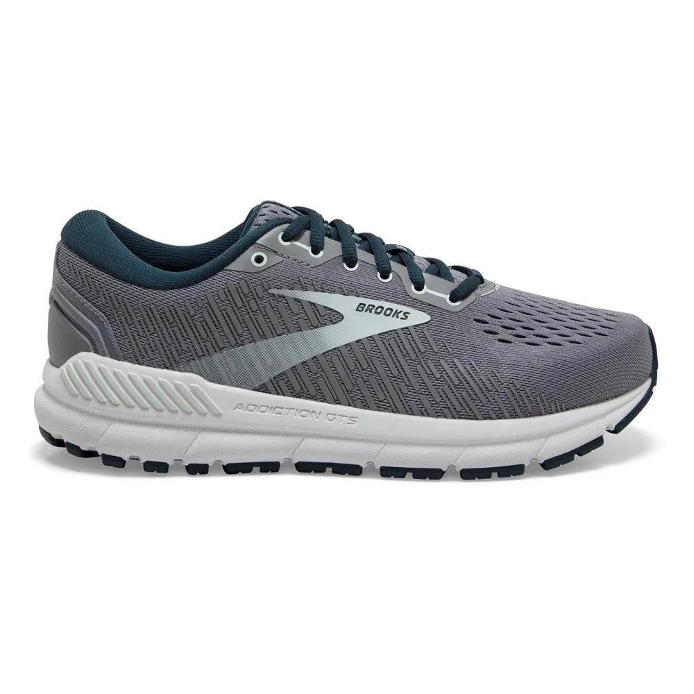 Women's Brooks Addiction GTS 15, Grey/Navy/Aqua, 11.5 D Wide