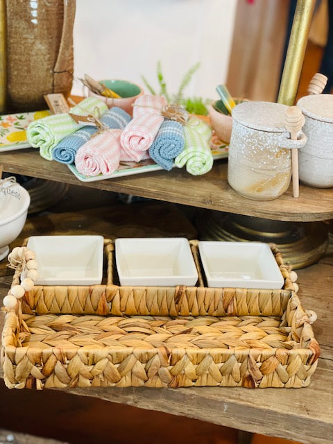 WOVEN TRAY & DIP SET